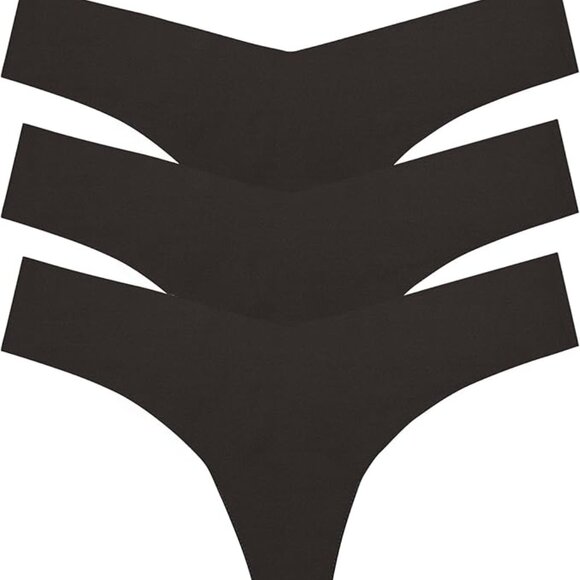 Commando - Classic Solid Seamless Thong (3-pack) | Black - Sz XS/S - Picture 1 of 6
